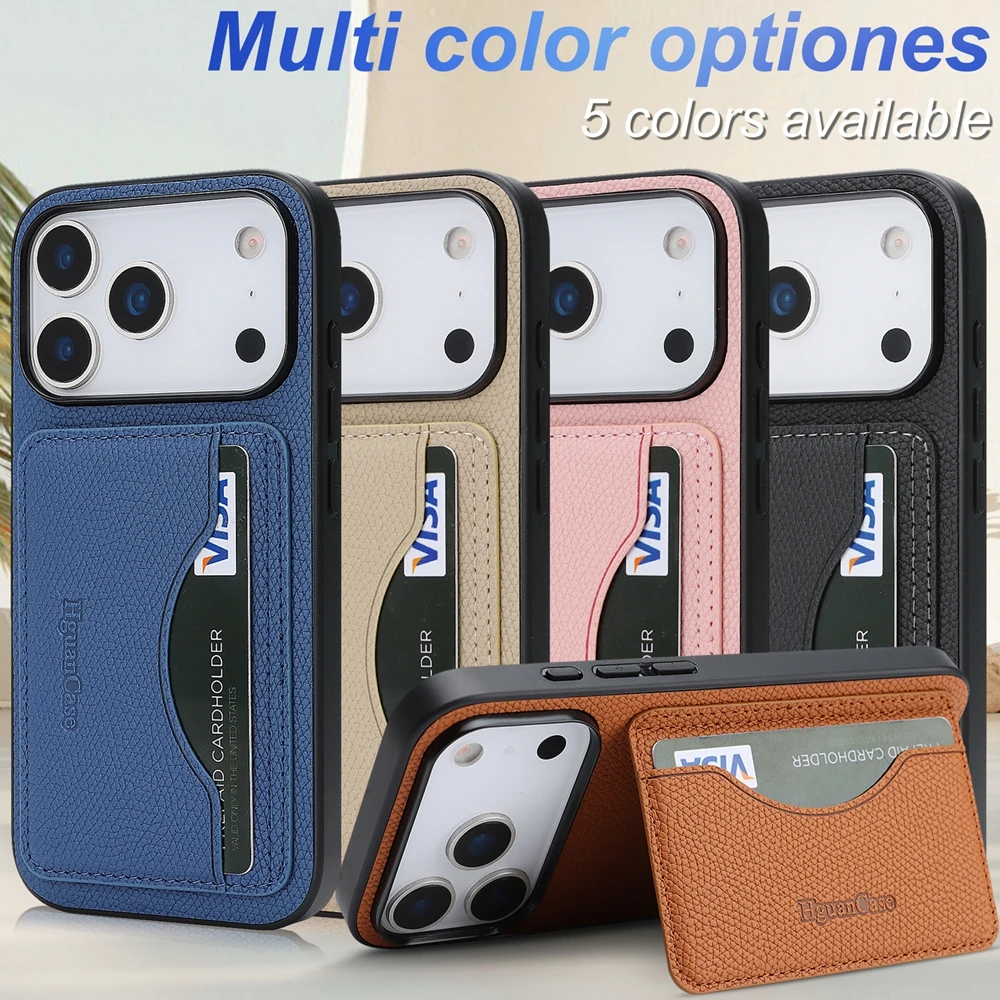 Leather Wallet Card Holder Phone Cover - Funda de Cuero con Tarjetero y
