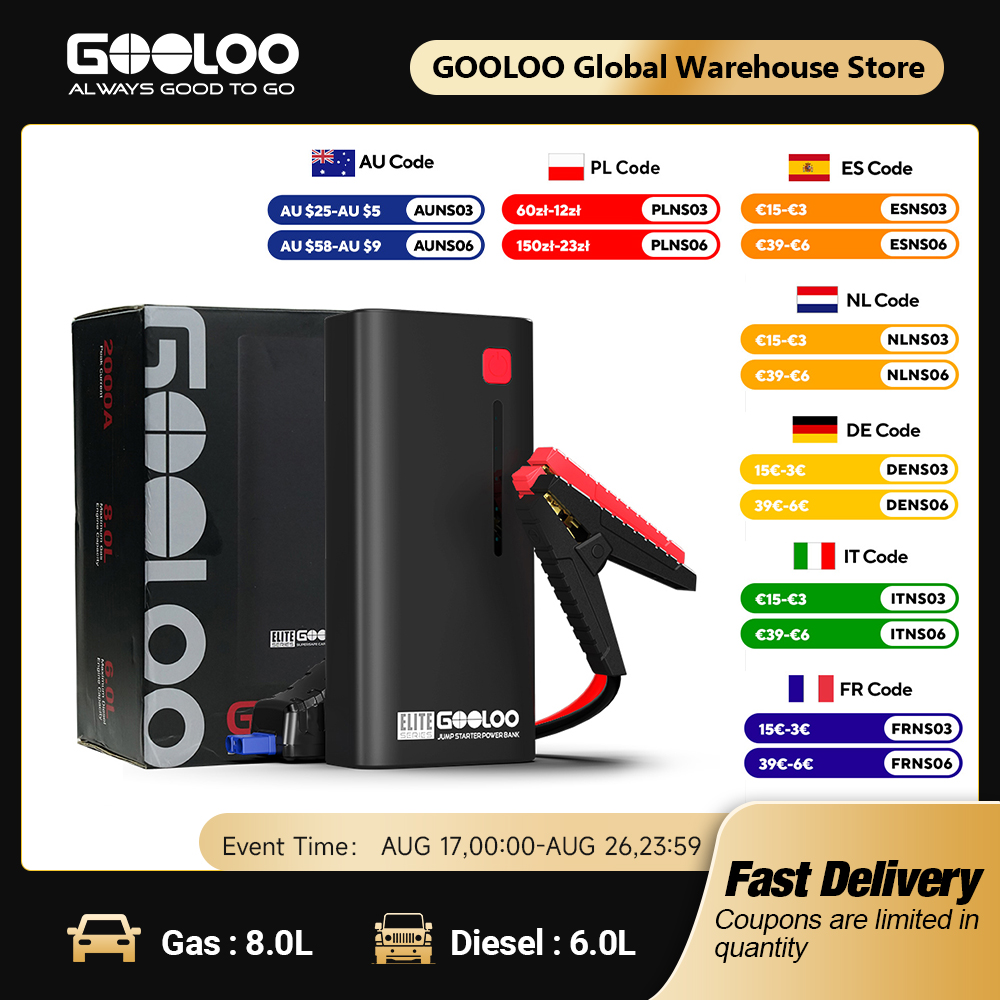 Power Banks - GOOLOO-potenciador de batería externa para coche,
